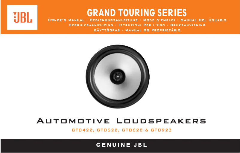 Page 1 de la notice Manuel utilisateur JBL Grand Touring GTO923