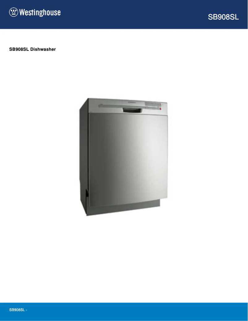 Page n°1 - Fiche technique Westinghouse SB908SL