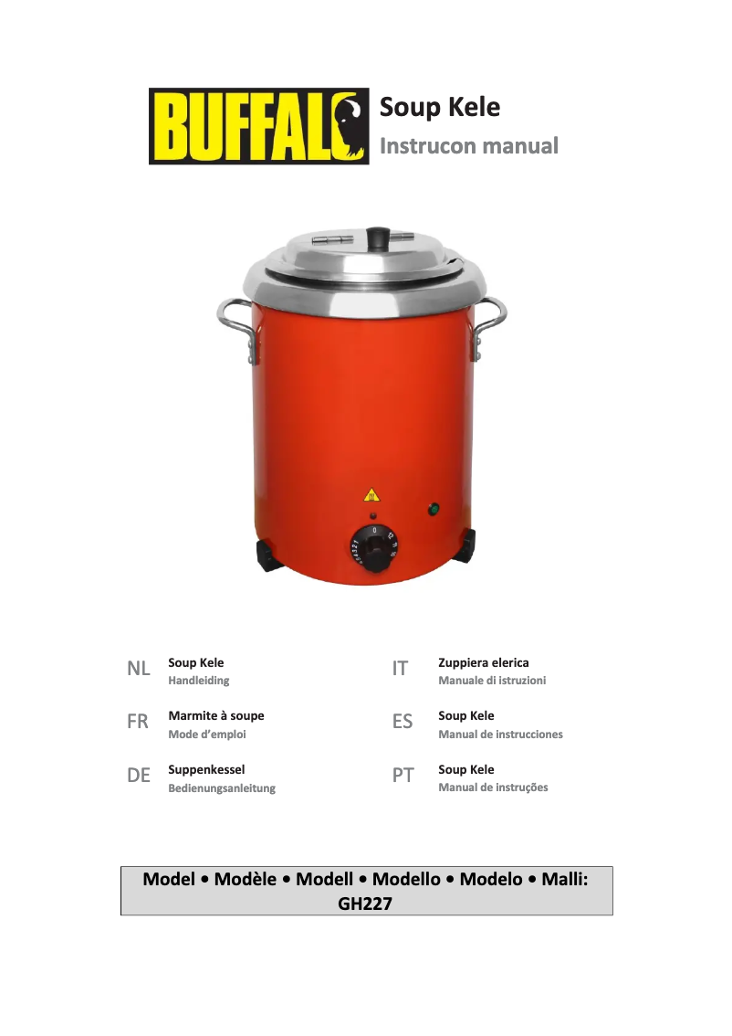 Image de la première page du manuel de l'appareil GH227