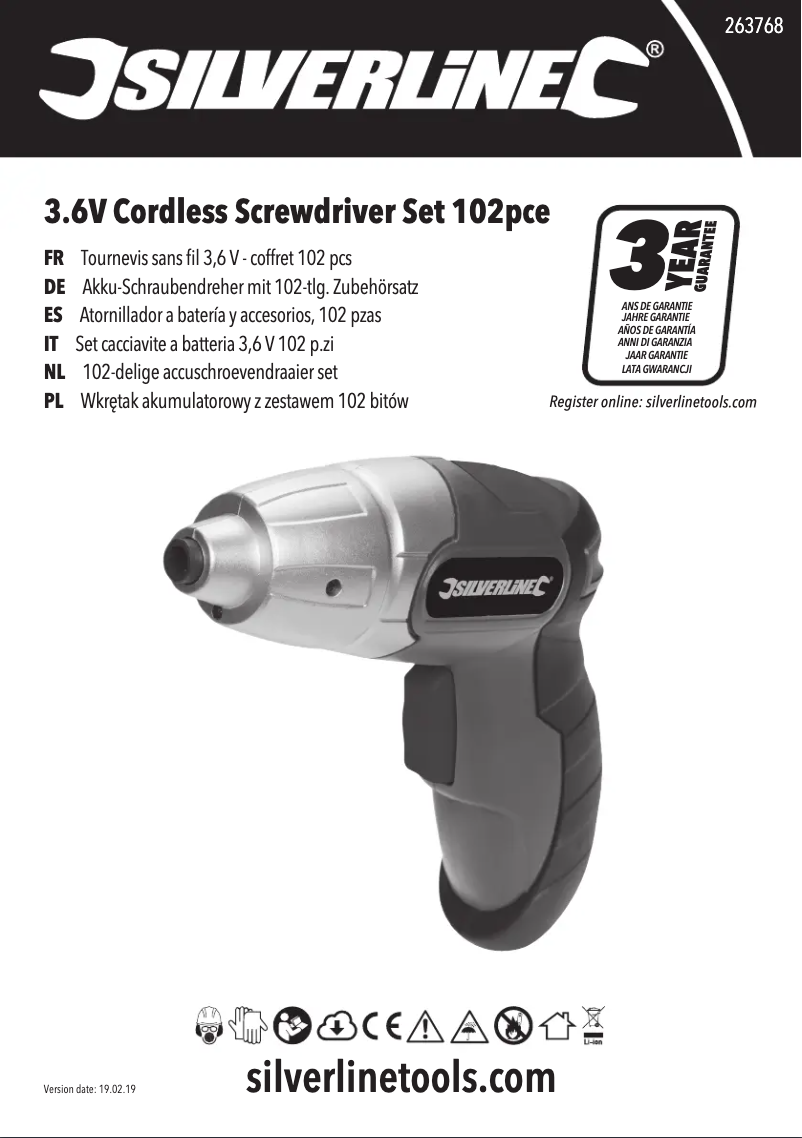 Page 1 de la notice Manuel utilisateur Silverline 263768