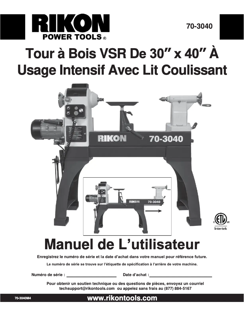 Image de la première page du manuel de l'appareil 70-3040