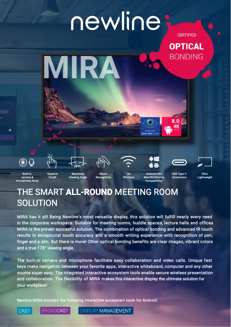 Page n°1 - Manuel utilisateur Newline TT-8620HO