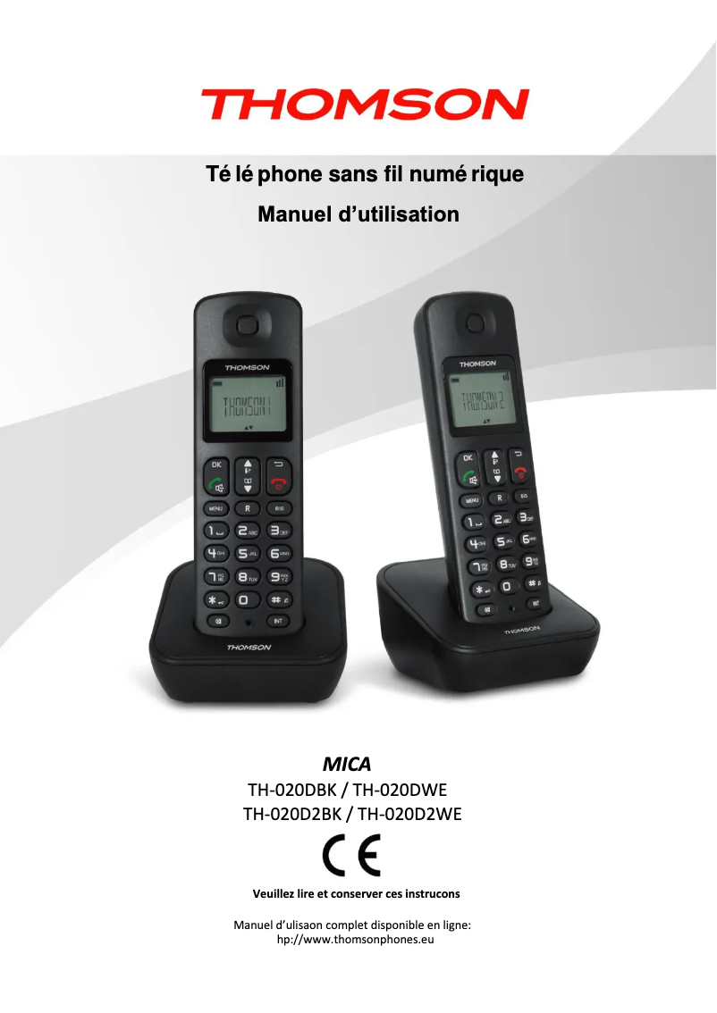 Imagen de la primera página del manual del dispositivo Mica Duo TH-020D2BK