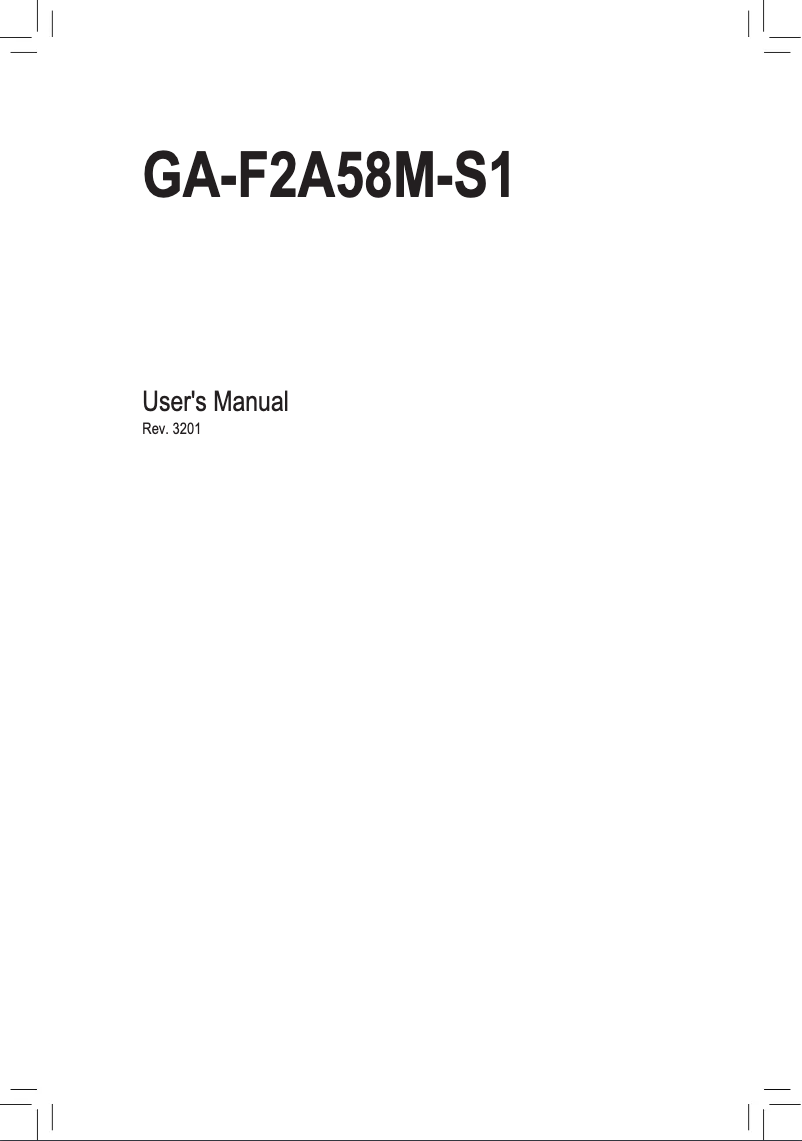 Image de la première page du manuel de l'appareil GA-F2A58M-S1