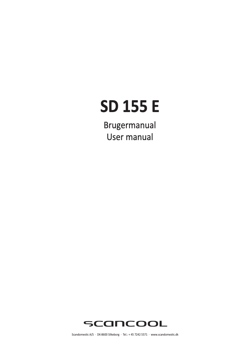 Page n°1 - Manuel utilisateur Scancool SD 155 E