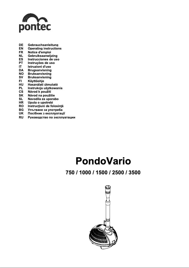 Page n°1 - Manuel utilisateur Pontec PondoVario 1500
