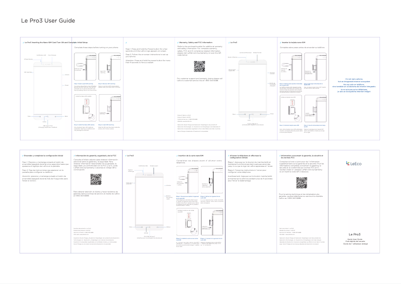 Page 1 de la notice Manuel utilisateur LeEco Le Pro 3