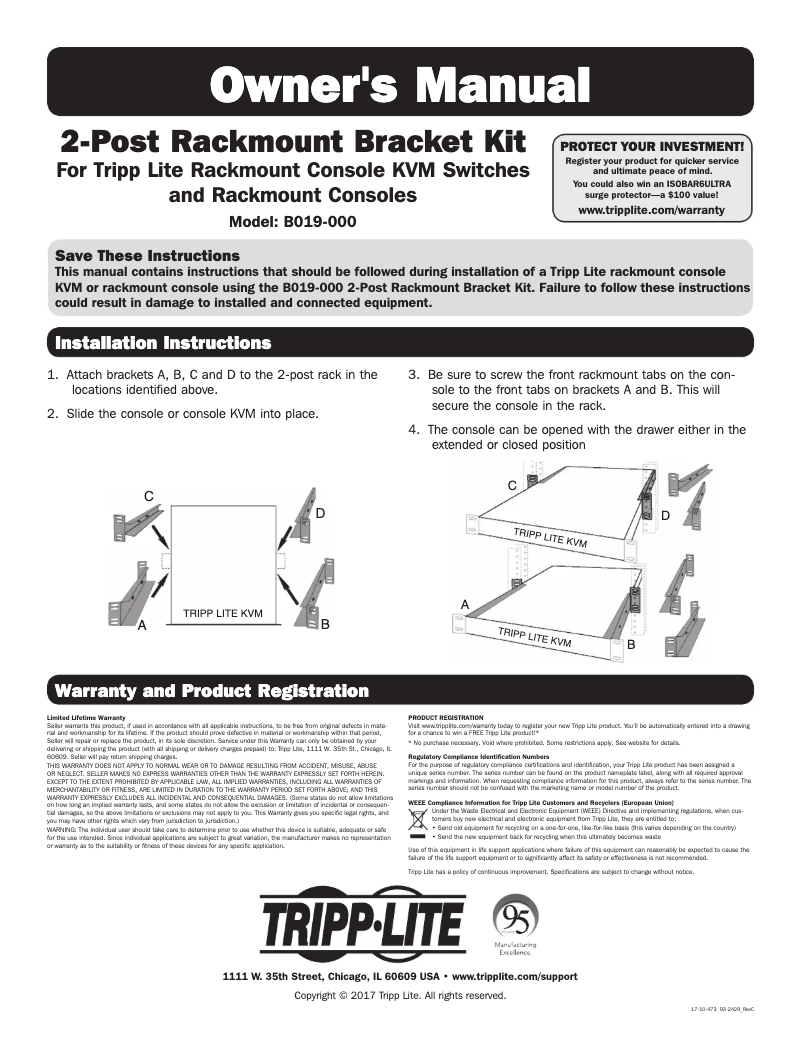 Page n°1 - Manuel utilisateur Tripp Lite B019-000