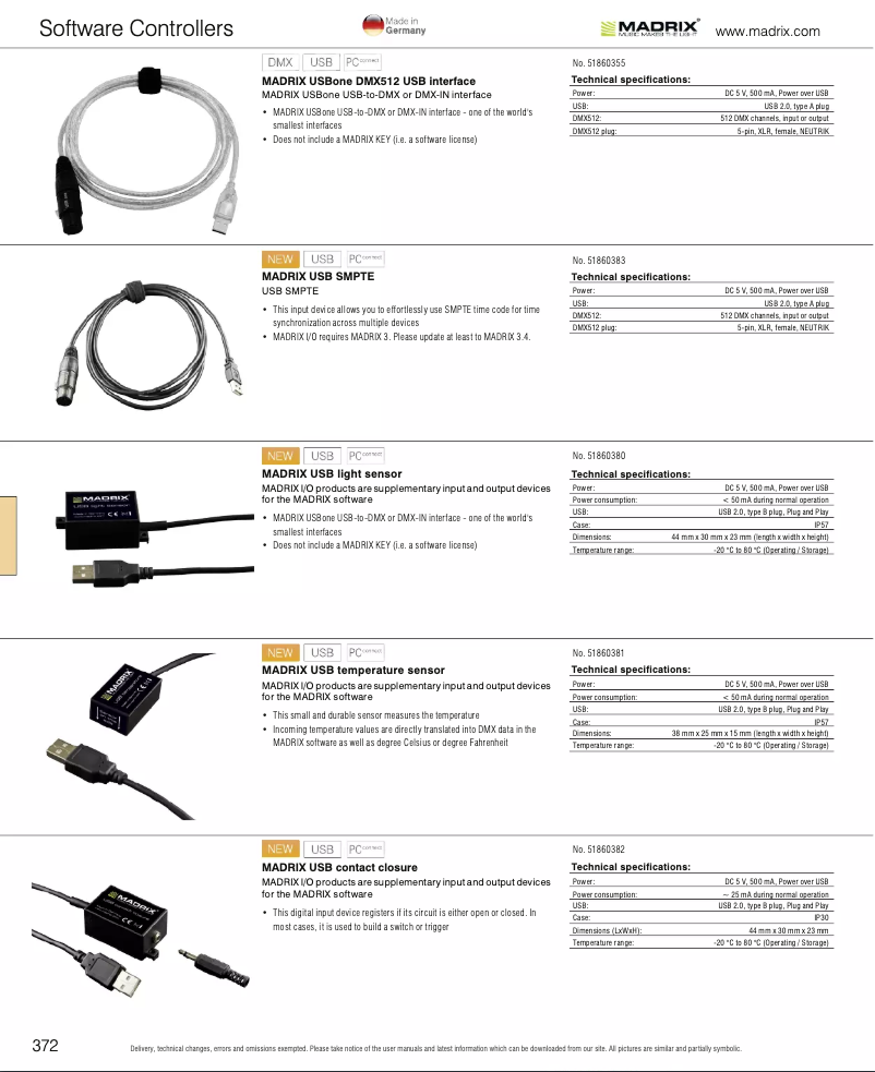 Page n°1 - Catalogue Madrix USB Contact Closure