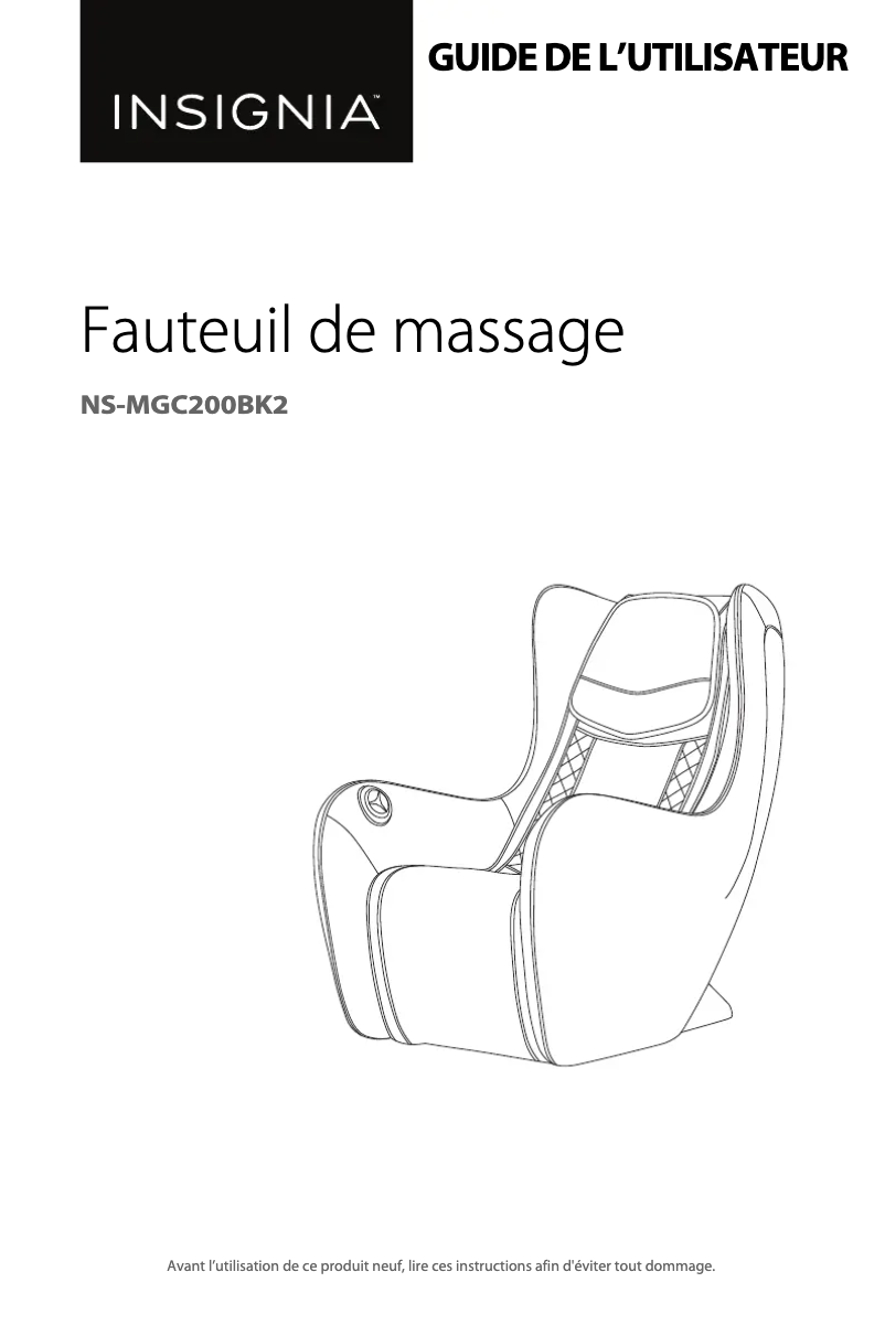 Page n°1 - Manuel utilisateur Insignia NS-MGC200BK2