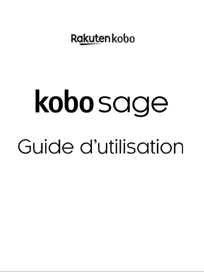 Page n°1 - Manuel utilisateur Kobo Sage