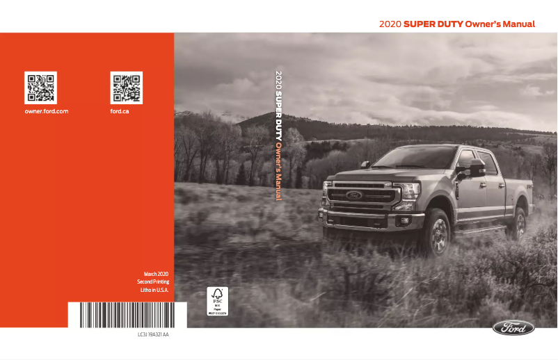 Page n°1 - Manuel utilisateur Ford F-250 Super Duty (2020)