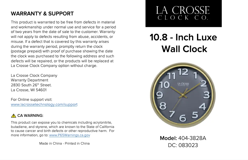 Image de la première page du manuel de l'appareil 404-3828A