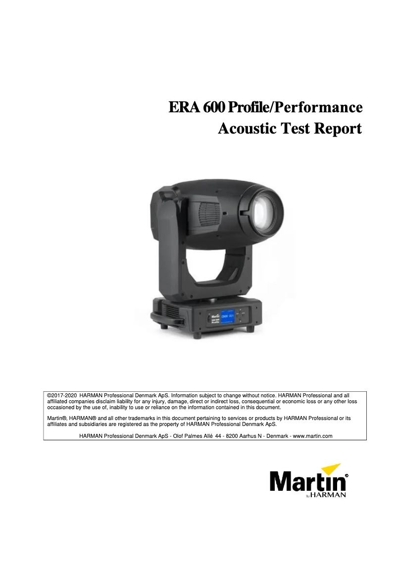Página 1 del manual Ficha técnica Martin ERA 600 Performance