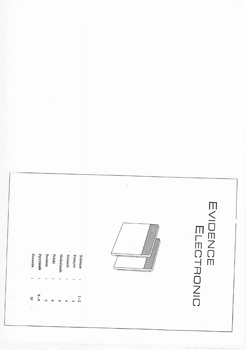 Image de la première page du manuel de l'appareil Evidence Electronic