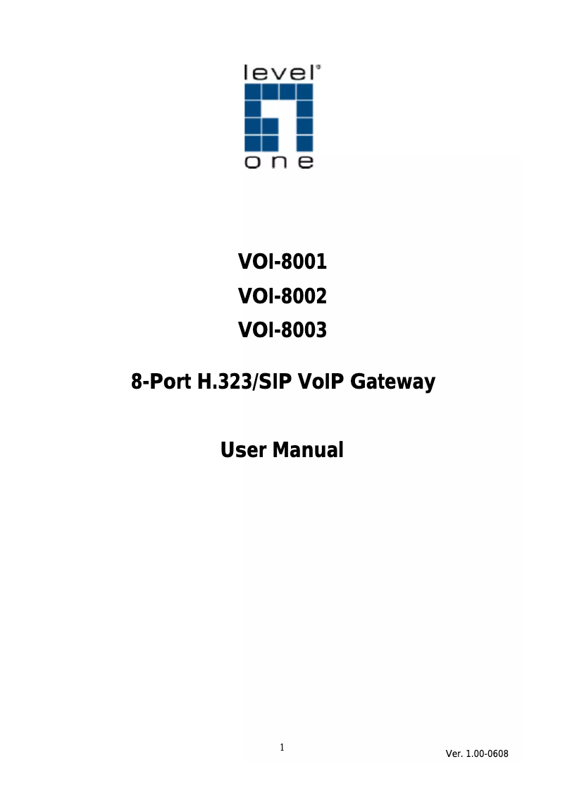 Page n°1 - Manuel utilisateur LevelOne VOI-8003