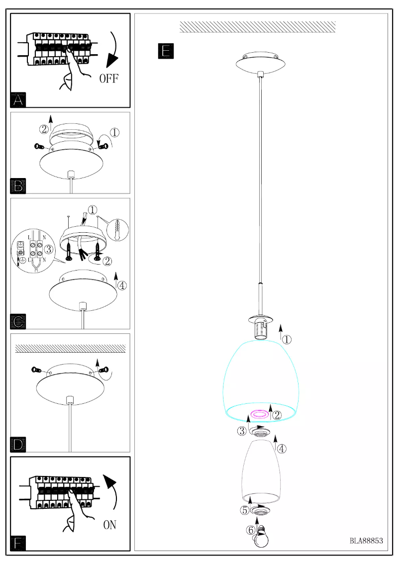 Page 1 de la notice Manuel utilisateur Eglo Fargo