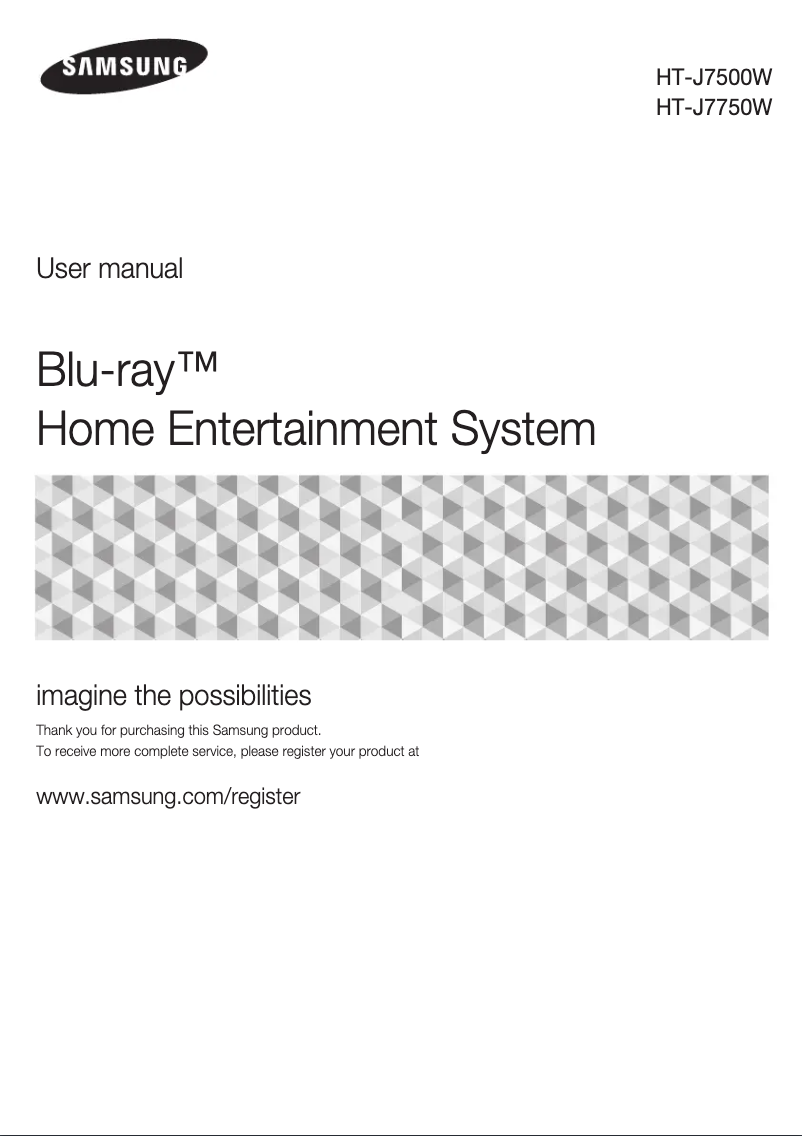 Page n°1 - Manuel utilisateur Samsung HT-J7750W