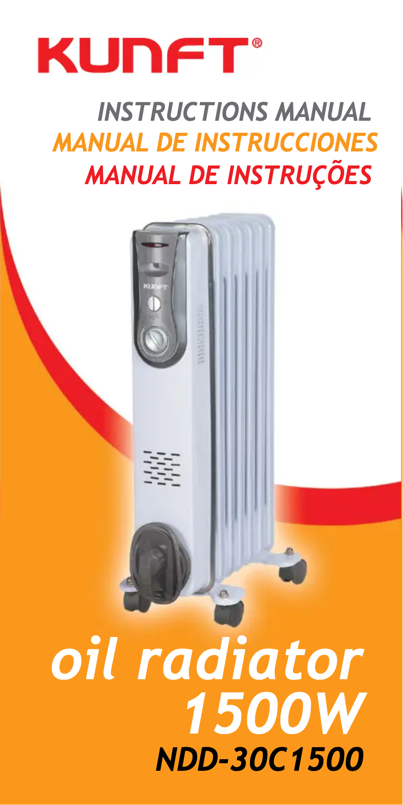 Page 1 de la notice Manuel utilisateur Kunft NDD-30C1500