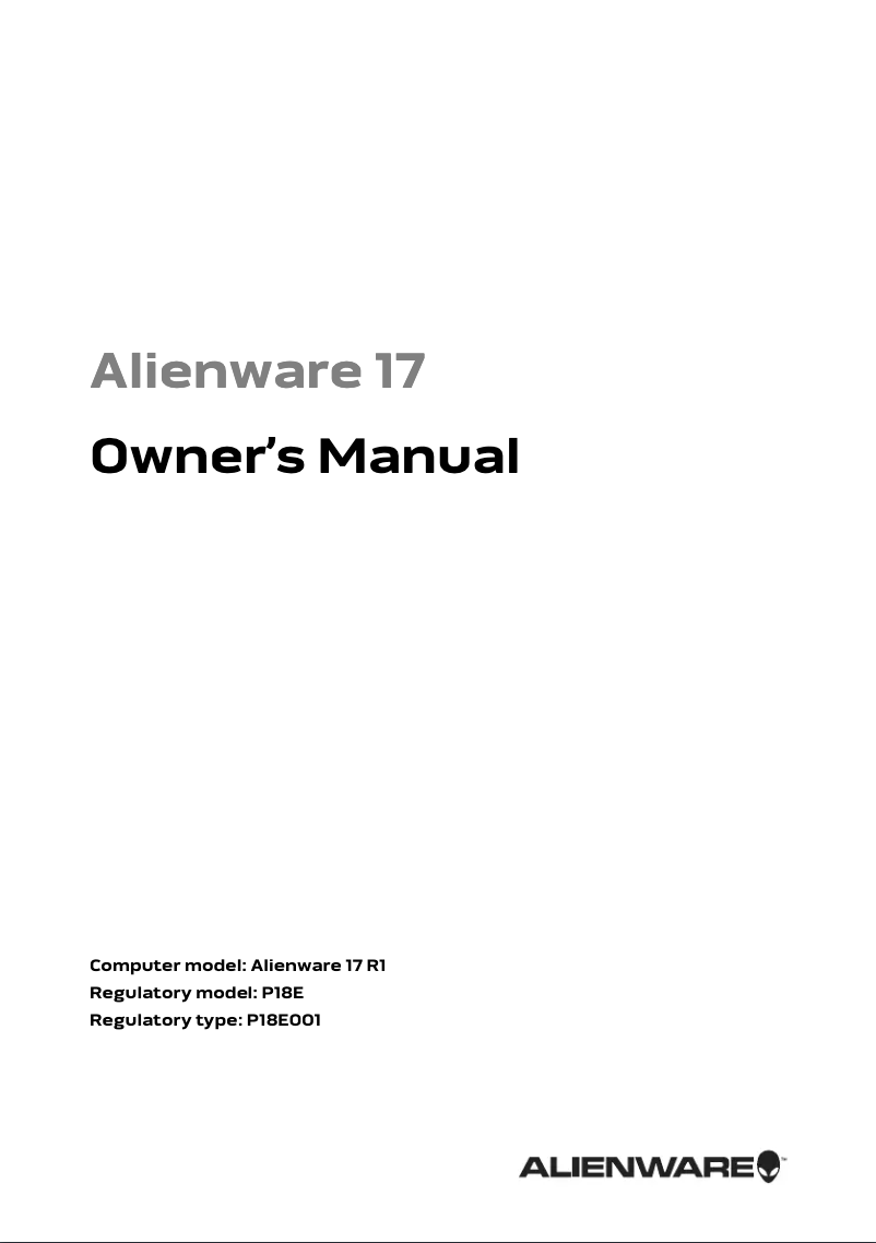 Page n°1 - Manuel utilisateur Alienware 17 R3