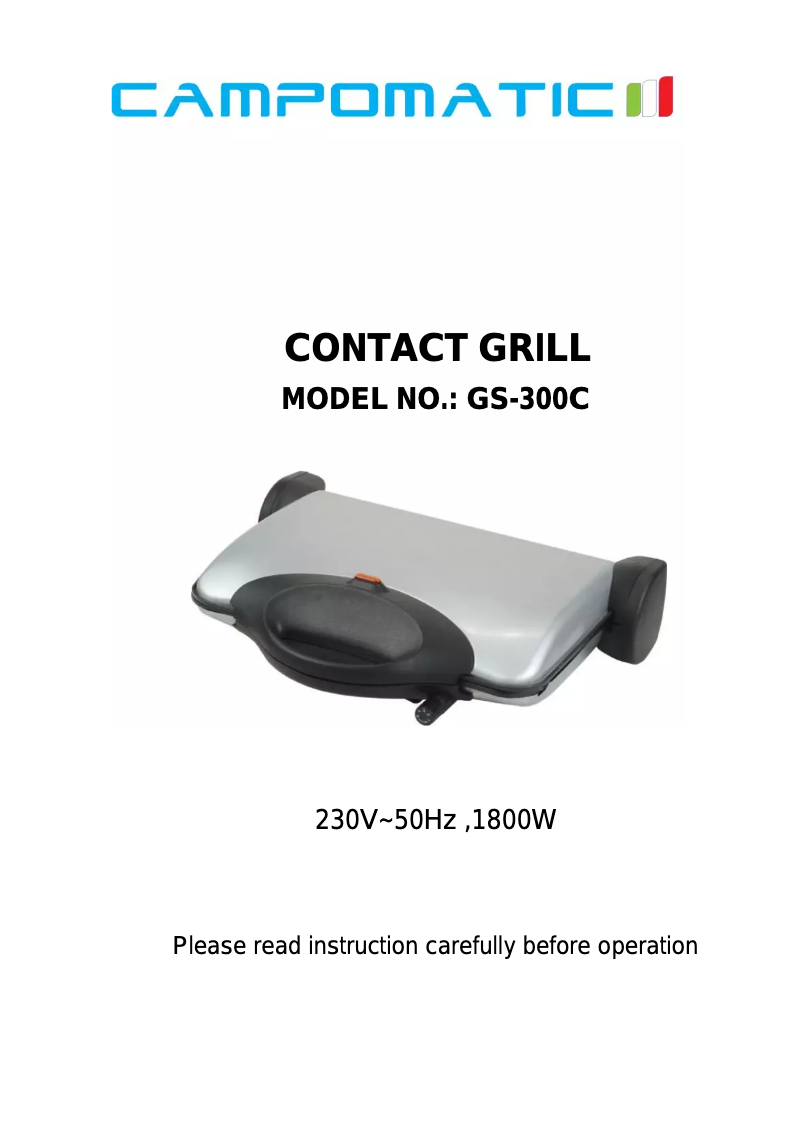 Image de la première page du manuel de l'appareil GS300C