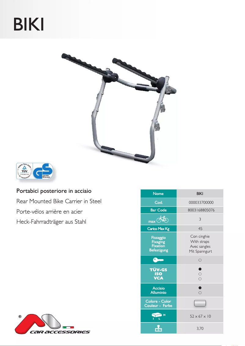 Image de la première page du manuel de l'appareil BIKI