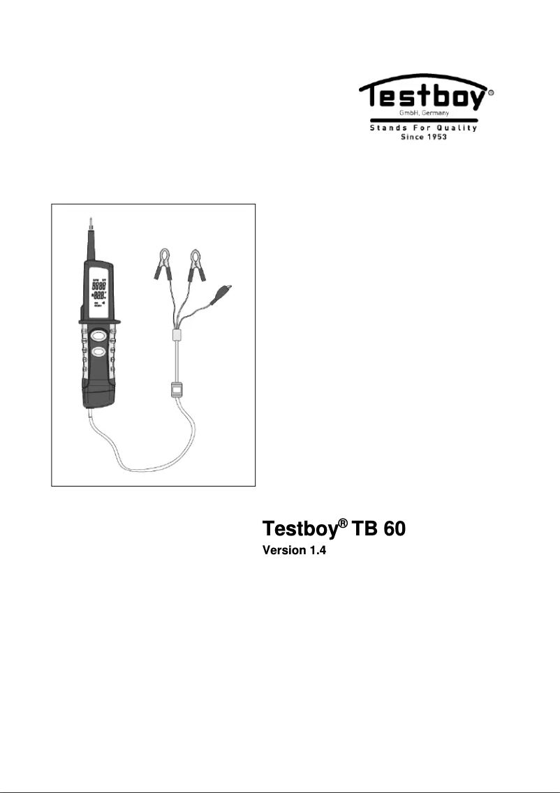 Page n°1 - Manuel utilisateur Testboy TB 60