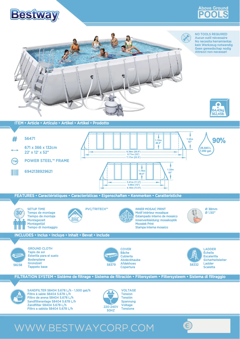 Page n°1 - Manuel utilisateur Bestway Power Steel 56471