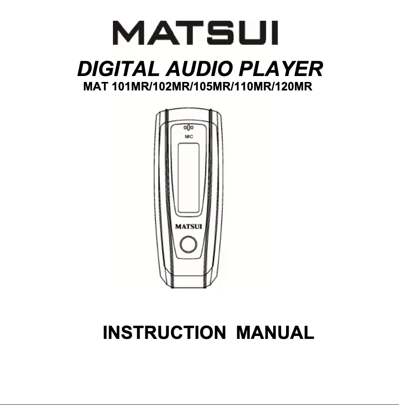 Página 1 del manual Manual de usuario Matsui MAT 105MR