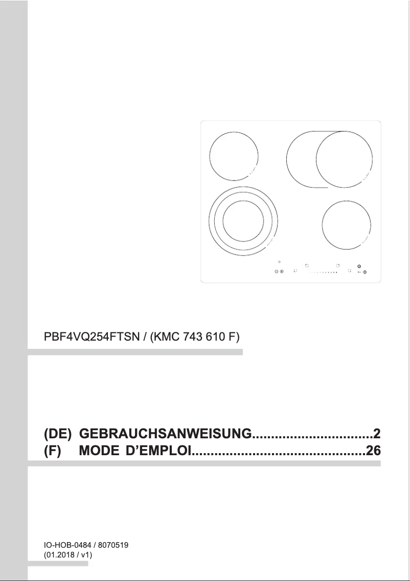 Page n°1 - Manuel utilisateur Amica KMC 743 610 F
