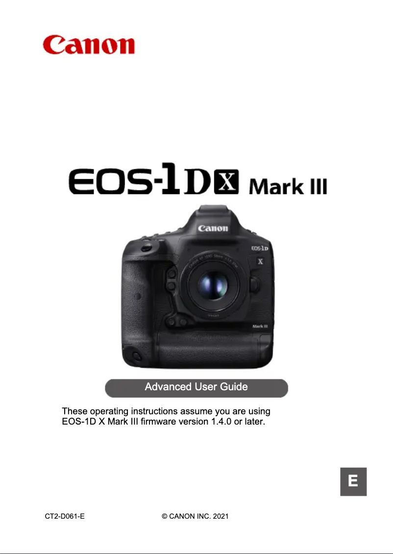 Page n°1 - Manuel utilisateur Canon EOS-1D Mark III