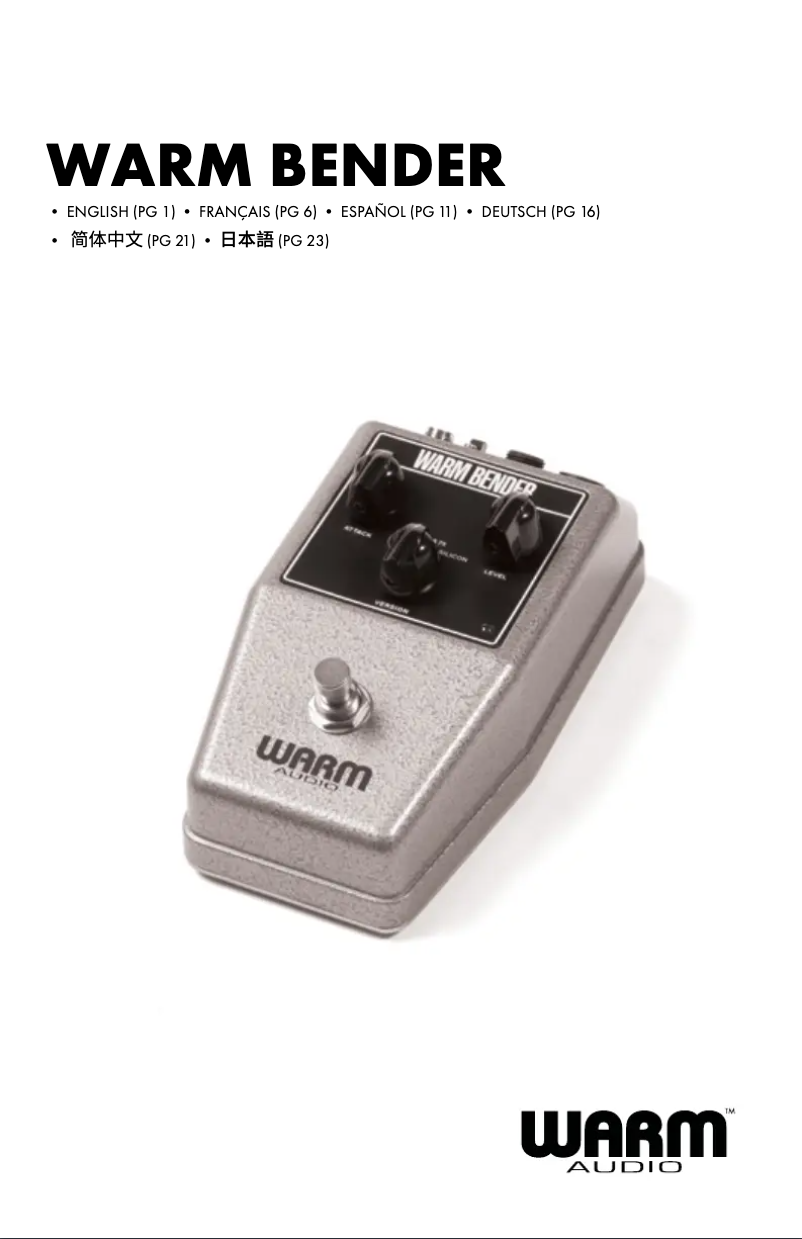 Page 1 de la notice Manuel utilisateur Warm Audio WarmBender