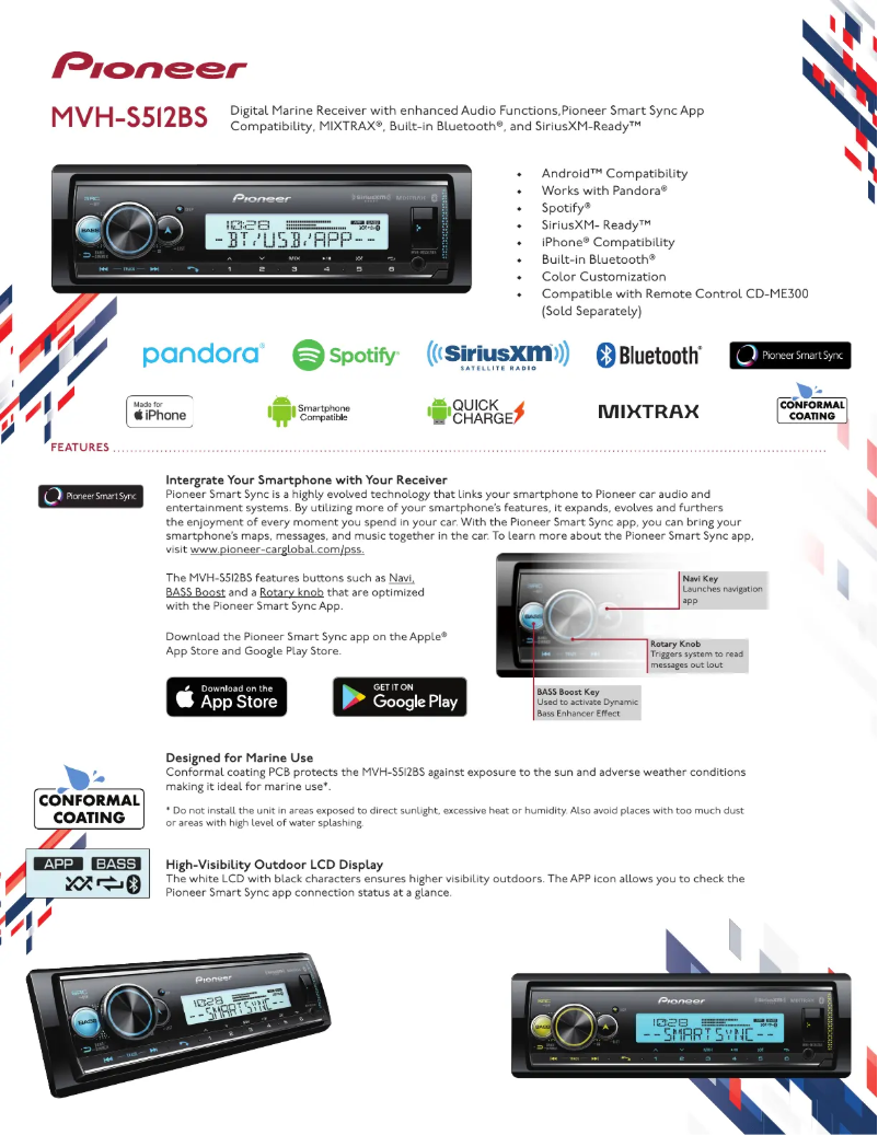 Página 1 del manual Folleto Pioneer MVH-MS512BS