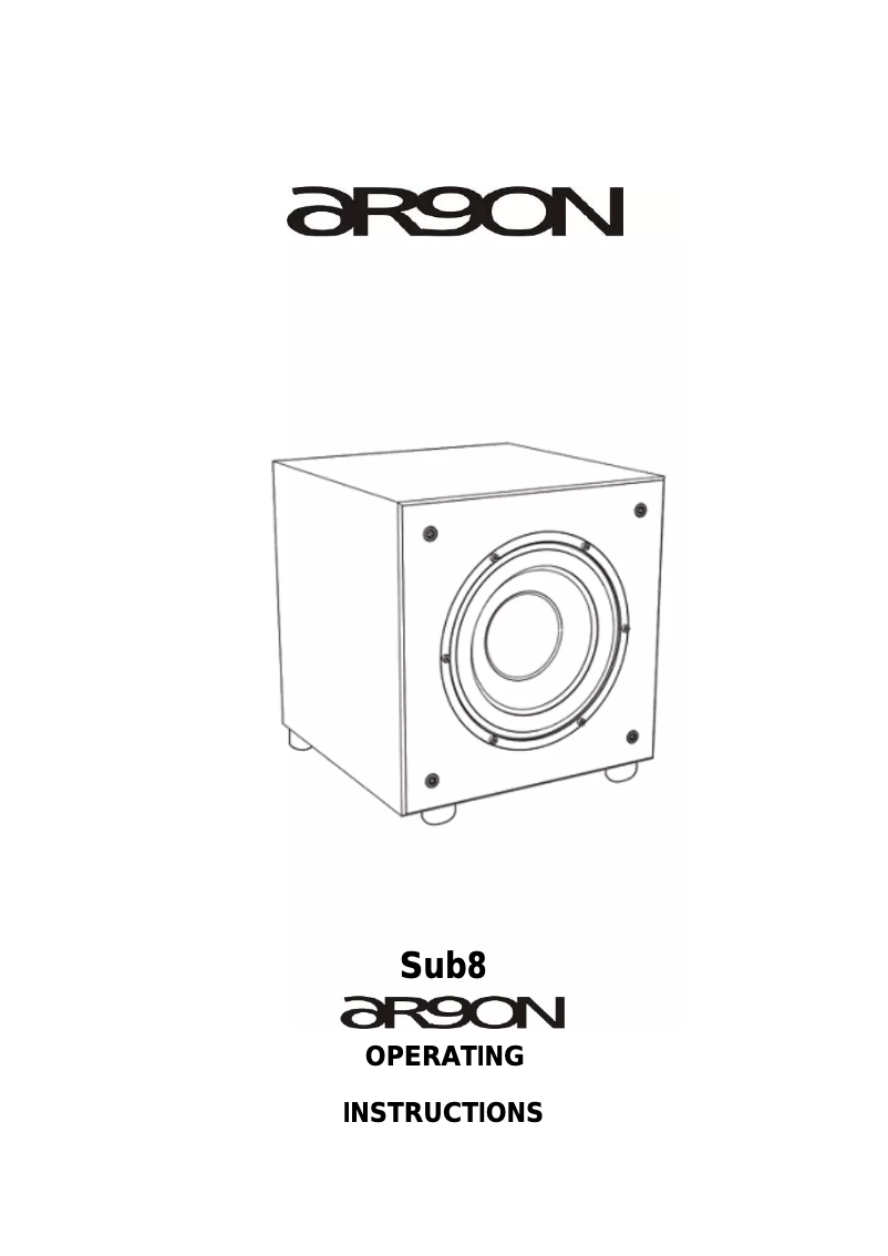 Page n°1 - Manuel utilisateur Argon SUB8