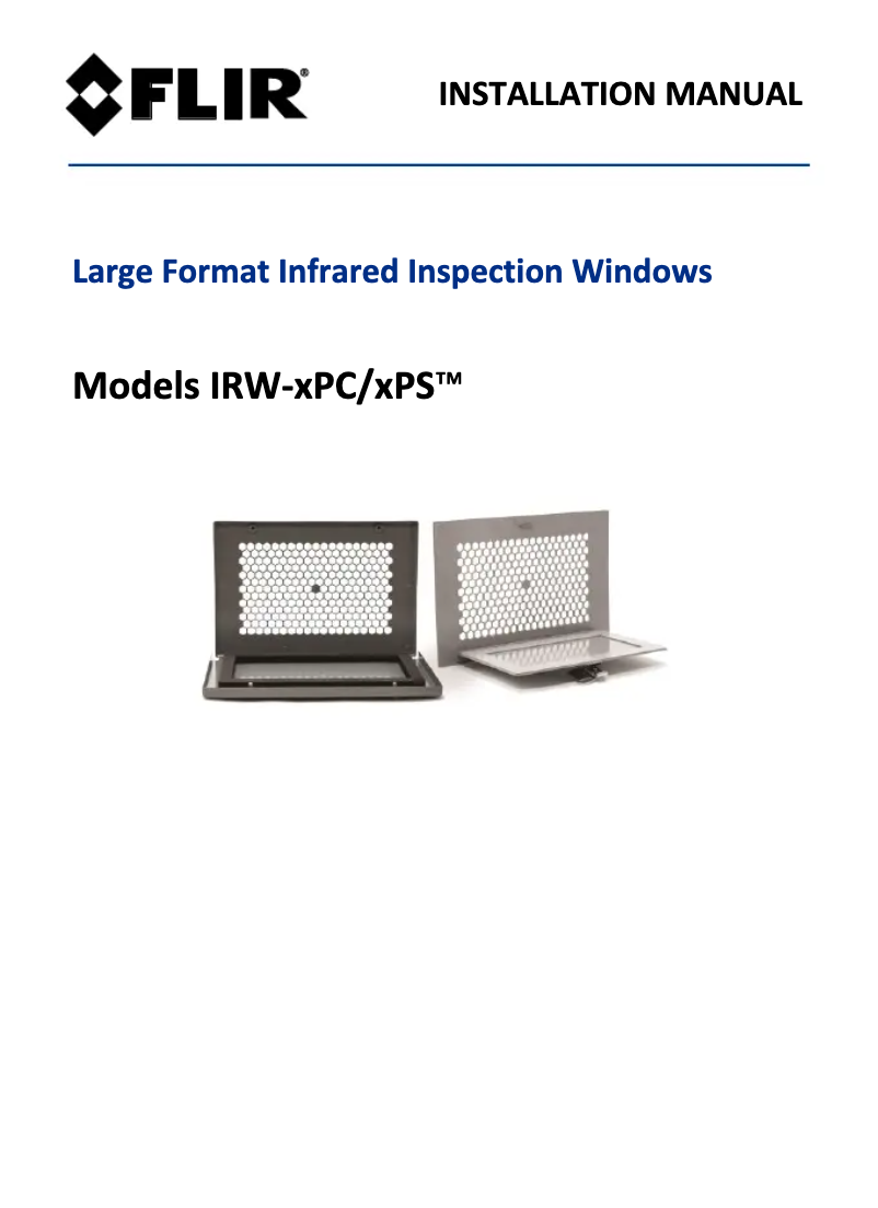 Page 1 de la notice Manuel utilisateur FLIR IRW-xPC/xPS