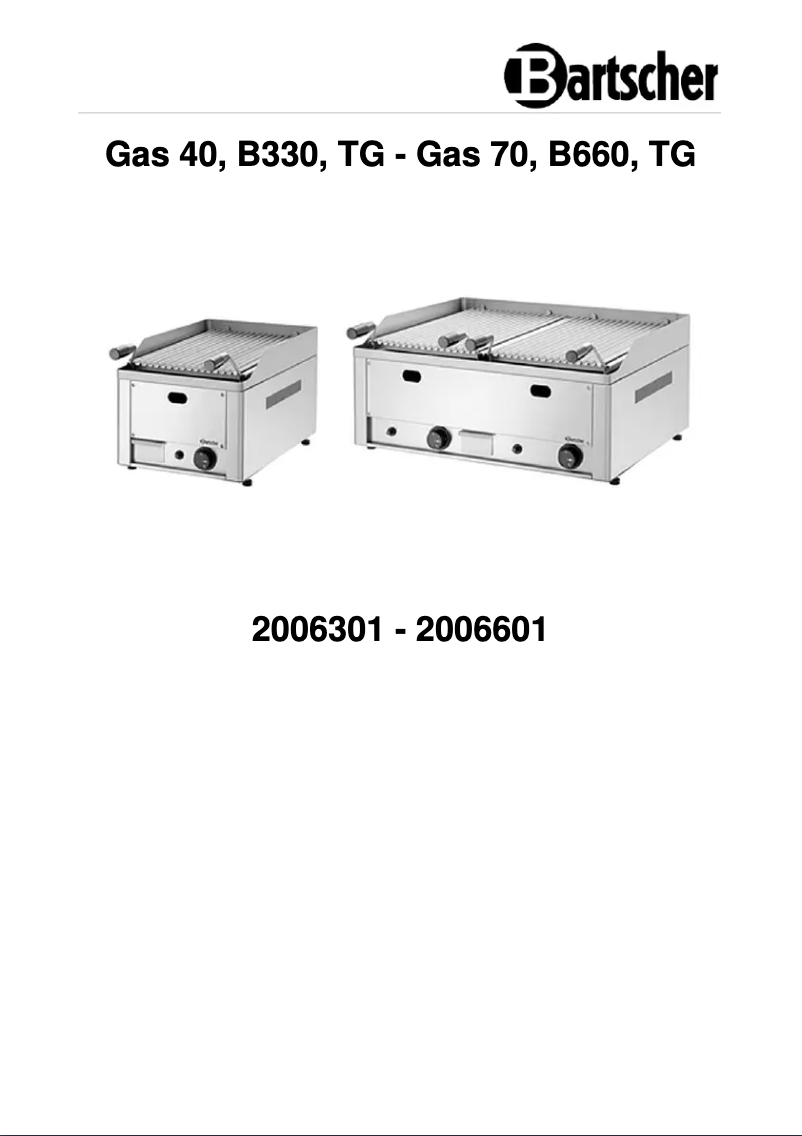 Page n°1 - Manuel utilisateur Bartscher 2006301