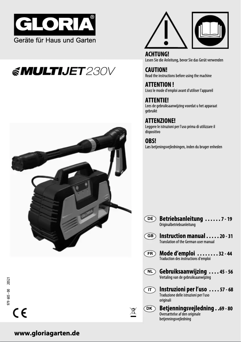 Image de la première page du manuel de l'appareil MultiJet 230V