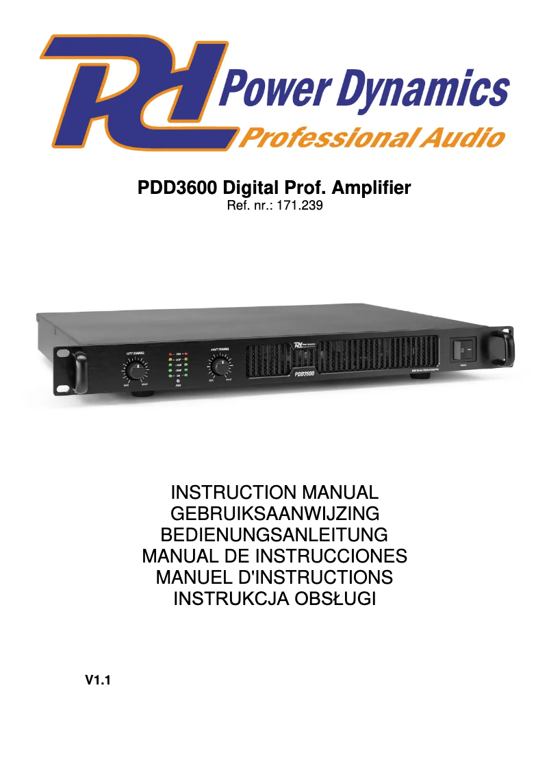 Page 1 de la notice Manuel utilisateur Power Dynamics PDD3600