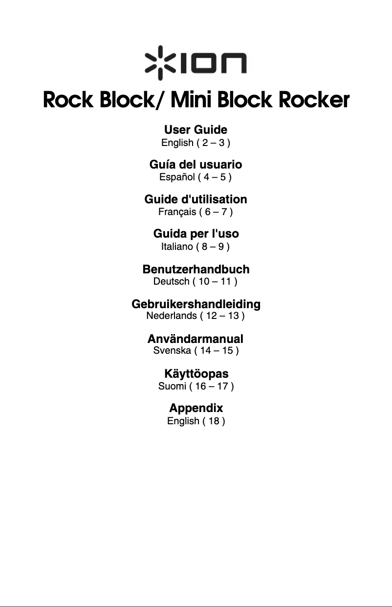 Page n°1 - Manuel utilisateur ION Rock Block
