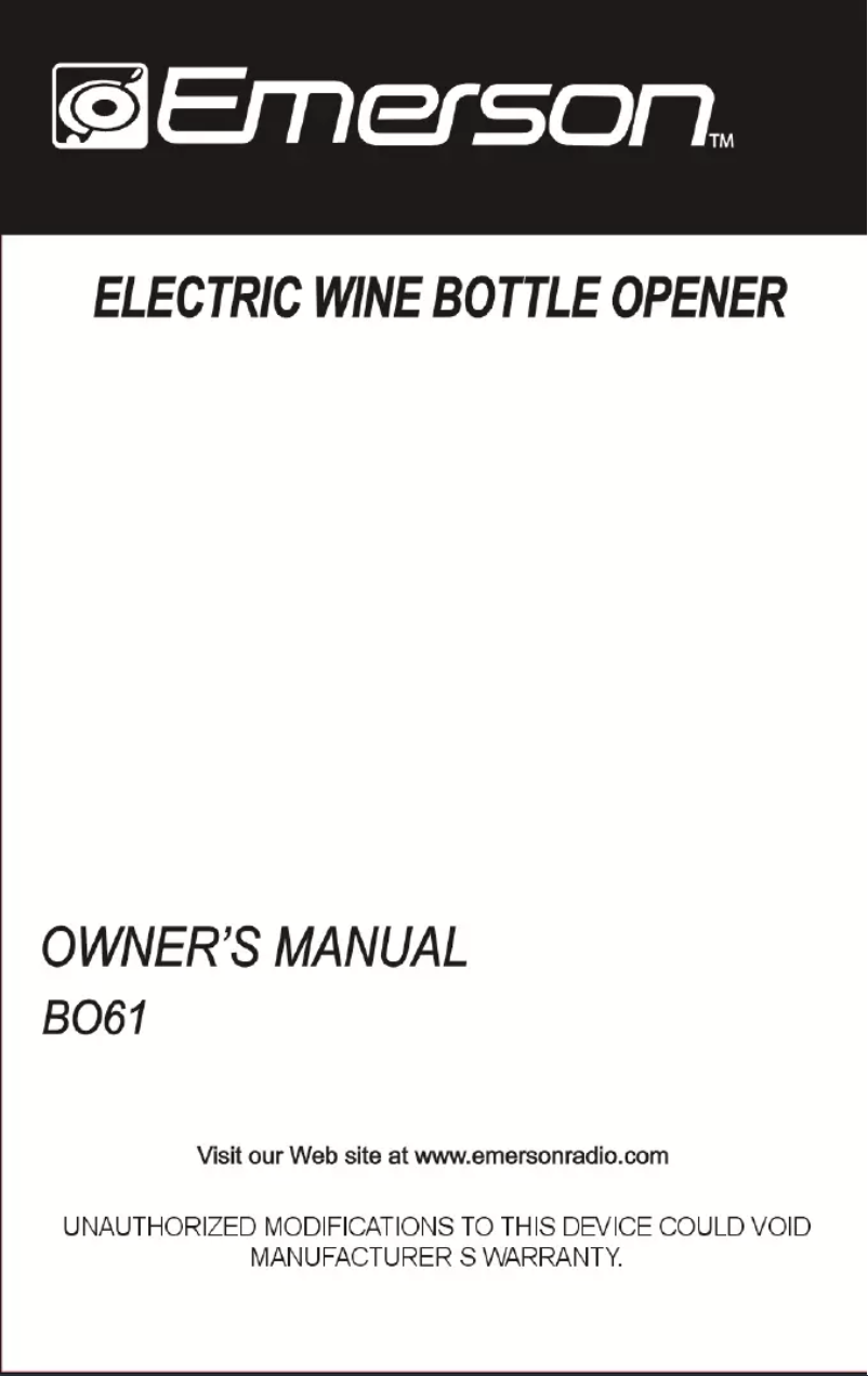 Image de la première page du manuel de l'appareil BO61