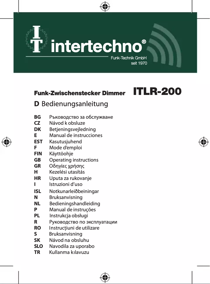 Image de la première page du manuel de l'appareil ITLR-200