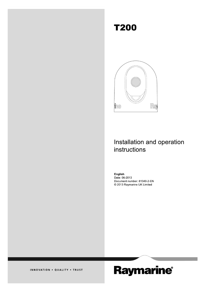 Page n°1 - Manuel utilisateur Raymarine T203