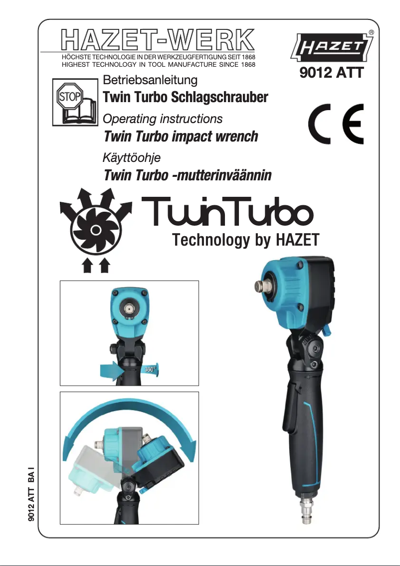 Page 1 de la notice Manuel utilisateur Hazet 9012 ATT