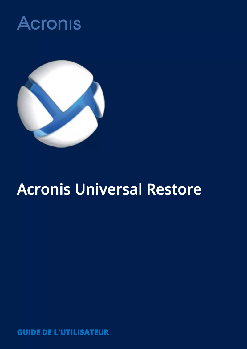 Image de la première page du manuel de l'appareil Universal Restore