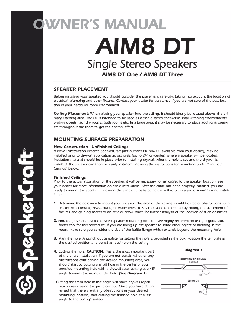 Image de la première page du manuel de l'appareil AIM8 DT One