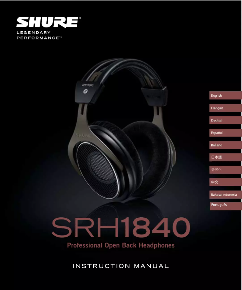 Página 1 del manual Manual de usuario Shure SRH1840