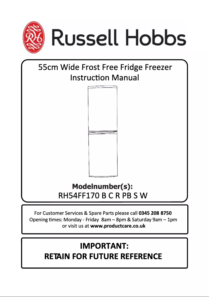 Image de la première page du manuel de l'appareil RH54FF170R