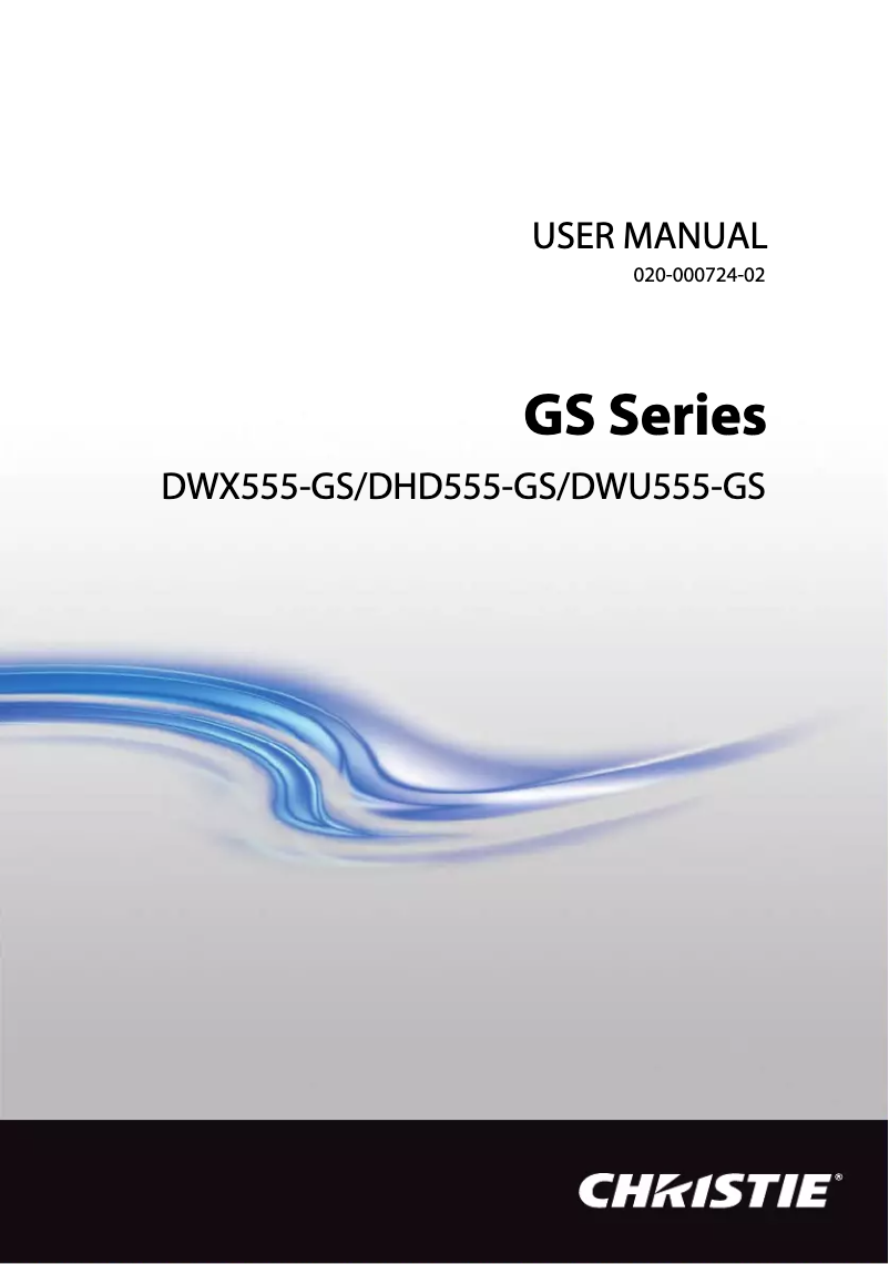 Page n°1 - Manuel utilisateur Christie DWX555-GS