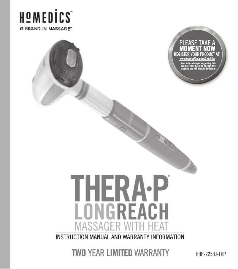 Image de la première page du manuel de l'appareil Thera P Long Reach HHP-225HJ-THP