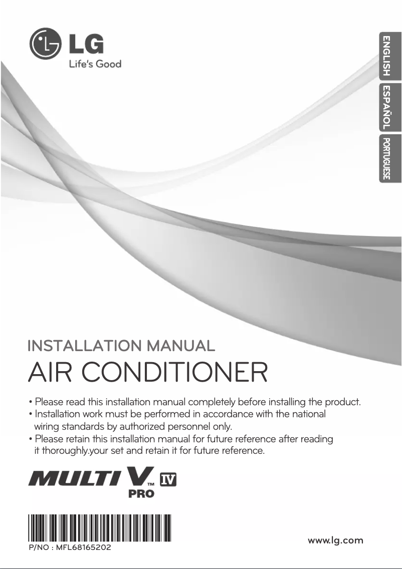 Página 1 del manual Guía de instalación LG MULTI V ARUN200LLS4